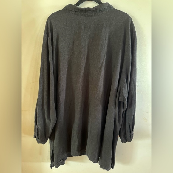 Jessica London Women’s 4X Linen blend black blouse minimalist Lagenlook comfort - Picture 4 of 12